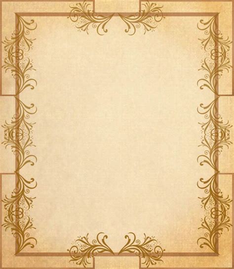 Vintage Border Design With Scrolls And Flowers