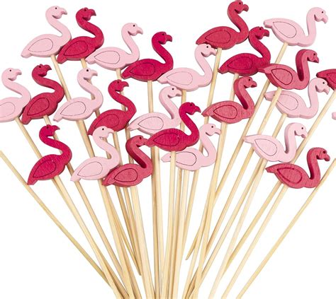 Cocktail Picks 100 Counts Flamingo Decorative Toothpicks For