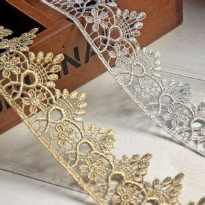 Vintage Silver Gold Metalic Gold Lace Trim Gold Lace Gold Scalloped