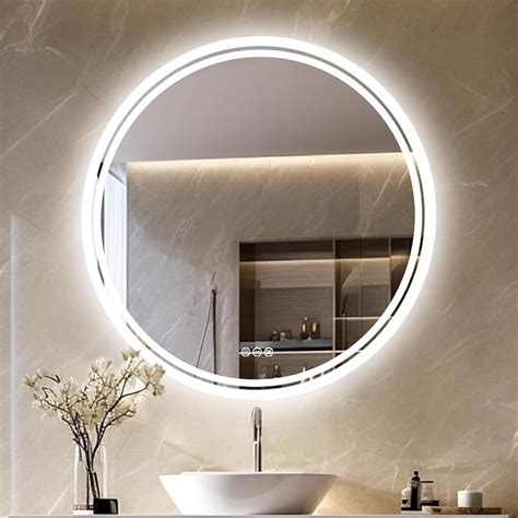 Luvodi Backlit Led Bathroom Mirror 800 X 800mm Round Smart Mirror