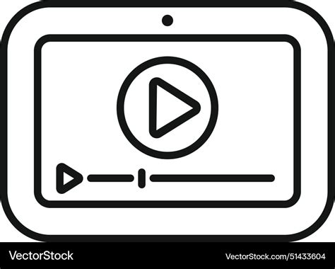 Video Playback Icon Outline Royalty Free Vector Image