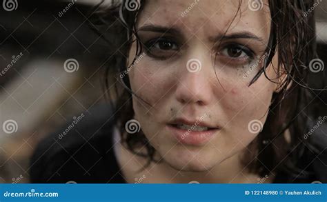 Teen Girl Crying In The Rain Stock Footage Video Of Alone