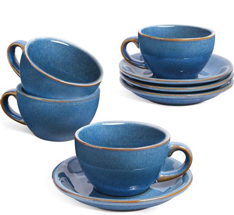 Amazon LE TAUCI 6 Oz Cappuccino Cups With SaucersCeramic Coffee Cup