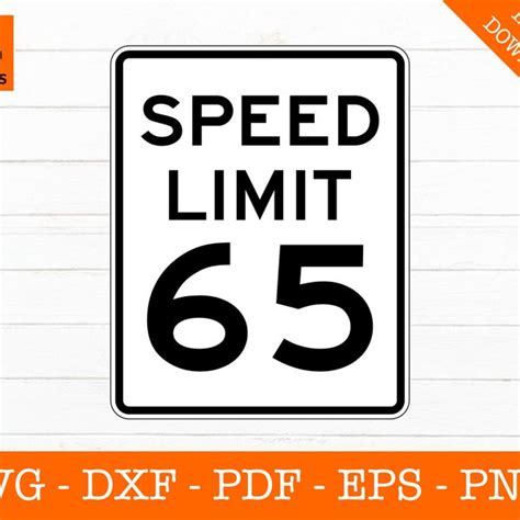 65 Speed Limit Sign Svg Etsy