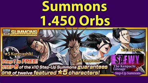 Summons 1450 Orbs SAFWY The Kenpachi Lineage Bleach Brave Souls YouTube