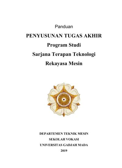 Panduan Penyusunan Tugas Akhir Program Studi Sarjana Terapan Teknologi