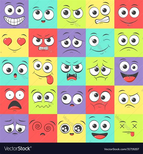 Seamless Pattern With Emoticons With Different Vector Image