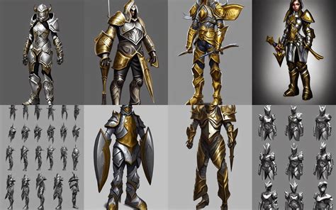 Paladin Armor Trending On Artstation Silver Gold Stable Diffusion