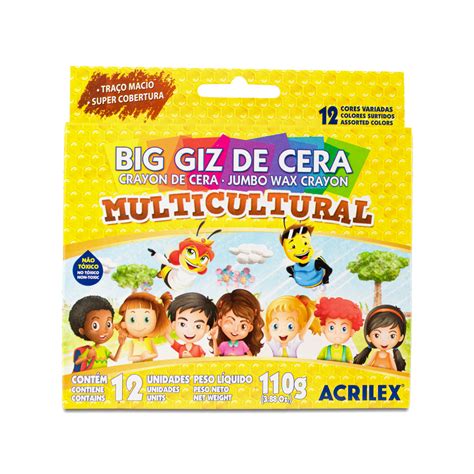 Giz De Cera Big Multicultural Cores Acrilex Loja Lucky