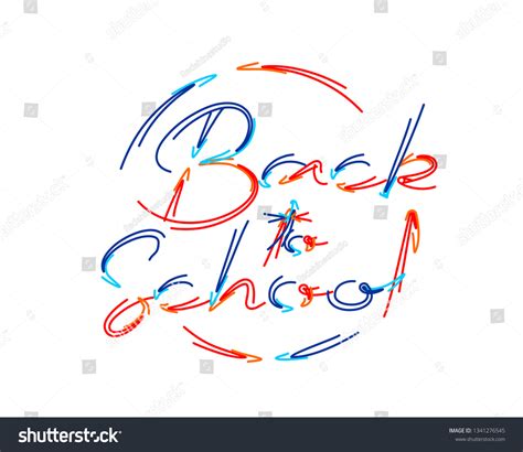 Back School Calligraphic Modern Font Style Stock Vector Royalty Free