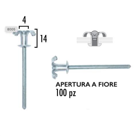 Rivetto A Fiore In Alluminio Acciaio X Mm Sistem Fix