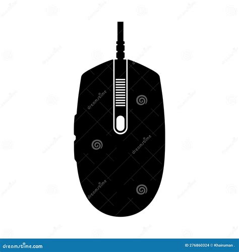 Gaming Mouse Silhouette. Black and White Icon Design Element on ...