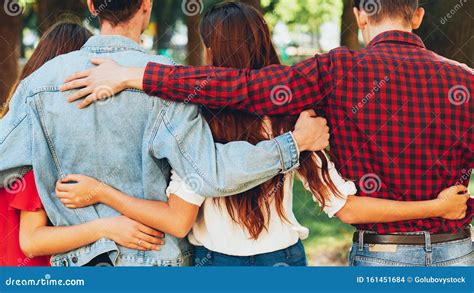 Polygamy Love Two Men And Women Embracing Stock Photo Image Of