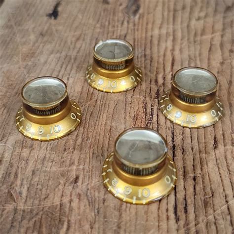 Gibson Gold Reflector Knobs 1962 1960s 1970s No Lettering Reverb