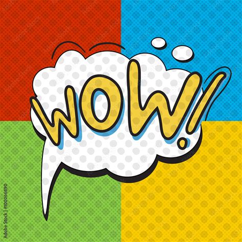 WoW poster in pop art style. Vector illustration Stock Vector | Adobe Stock