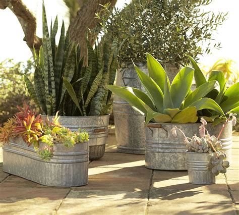 Patio Style Unusual Planters Made From Unique Materials