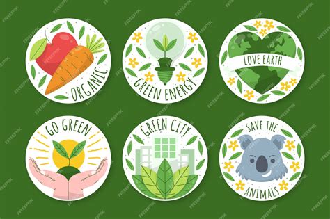 Premium Vector Flat Design Eco Concept Badges