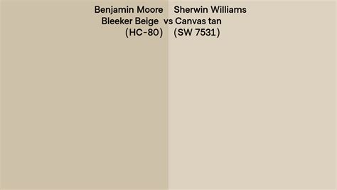 Benjamin Moore Bleeker Beige HC 80 Vs Sherwin Williams Canvas Tan SW