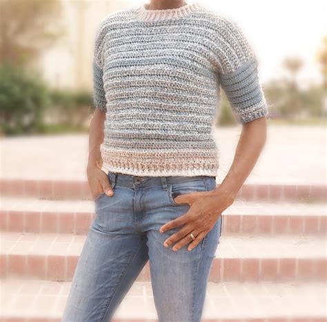 Free Crochet Pattern Short Sleeve Crochet Sweater Part 2