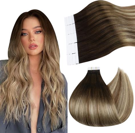 Ugeat Cheveux Naturel Tape 30cm Adhesif Tape Extensions 4 6 613 Meches