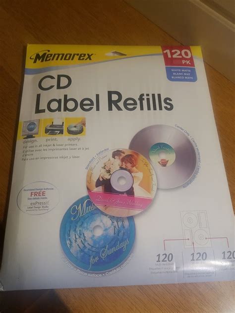 Memorex Cd Label Refills White Matte 120 Pk Inkjet Laser 34707004245 Ebay