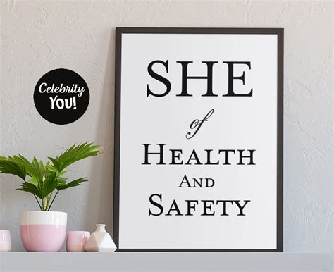 She Of Health And Safety Printable Safety Name Sign Funny Etsy