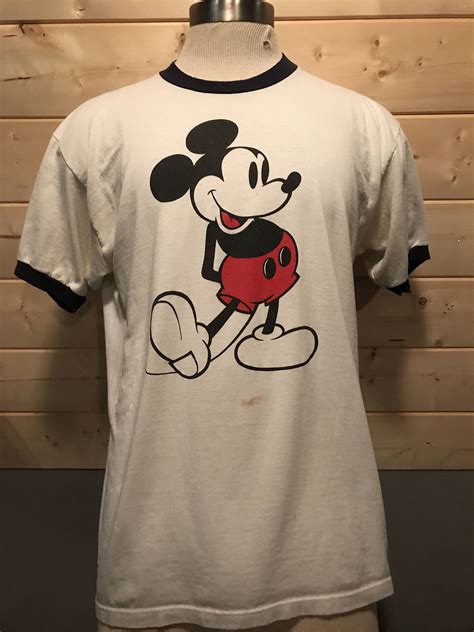 Vintage 1980s Mickey Mouse 50 50 Ringer T Shirt Awesome Tourist