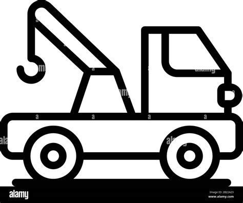 Highway Tow Truck Icon Outline Style Stock Vector Image Art Alamy