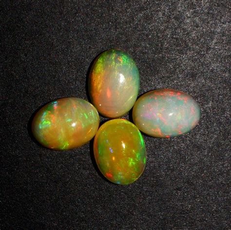 Excellent Cut Faceted Pear White Welo Opal Matching Gemstones Rainbow