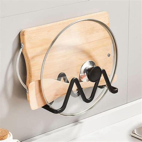 amazoncom znczhzn heavy duty pot lid holder wall mounted