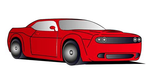 How To Draw A Dodge Challenger Hellcat Drawing Dodge Challenger Step