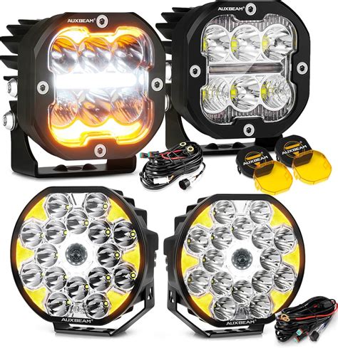 Amazon Auxbeam 3 Inch LED Pods DRL Turn Signal 8 5 Inch Round