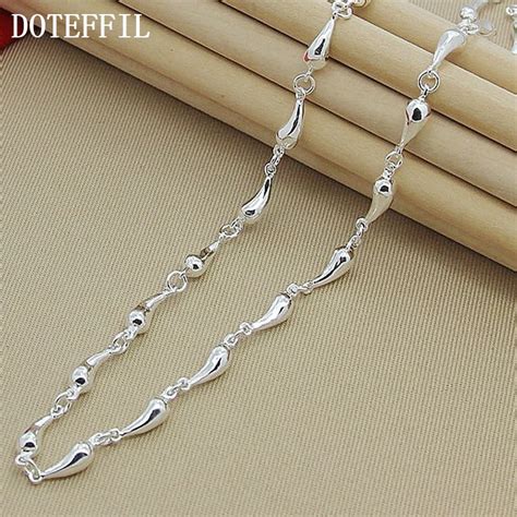 Luxury Brand Sterling Silver Water Drop Necklace Women Necklace