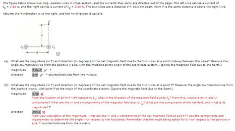 Solved The Figure Below Shows Two Long Parallel Wires In Chegg