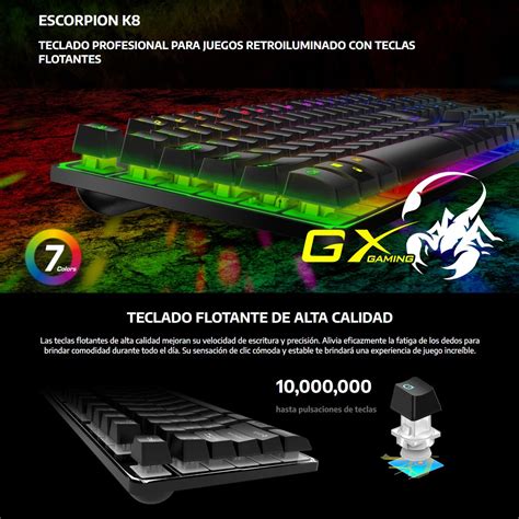 Teclado Gamer Genius Scorpion K Retroiluminaci N Colores Color Del