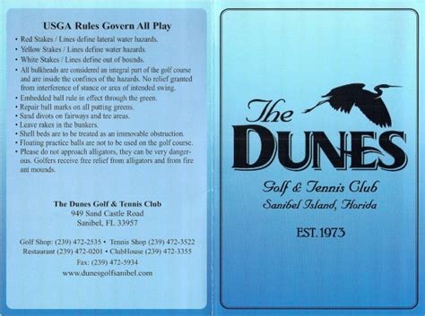 The Dunes Golf Club | Golf Scorecards