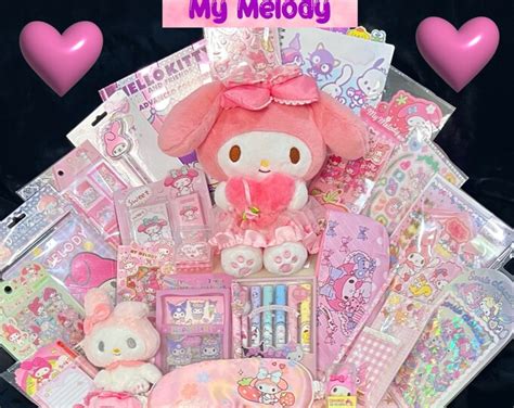 Mega My Melody Mystery Box With Stationary And Other Cool Stuff Etsy