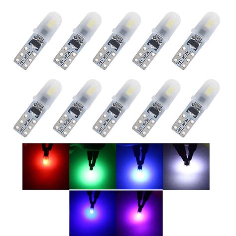 10pcs T5 Led Bulb W3w W1 2w 3030 Led Canbus Car Interior Lights