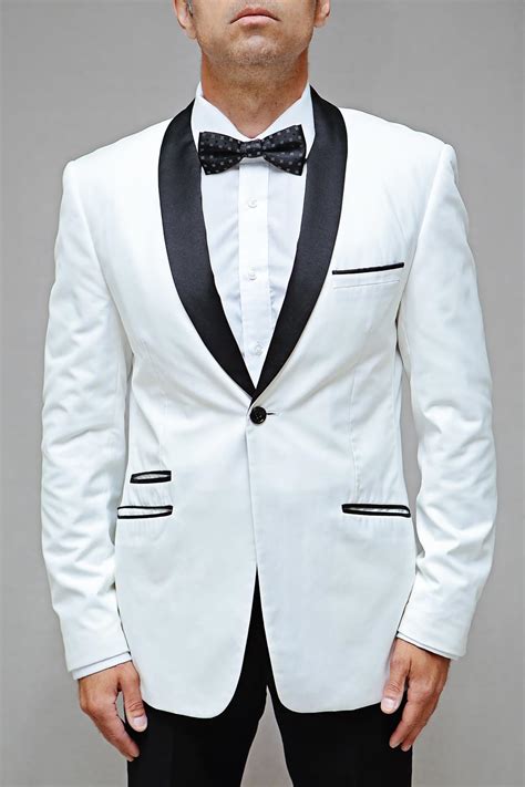 White Tuxedo With Black Lapel Btm 502 Bridal And Tuxedo