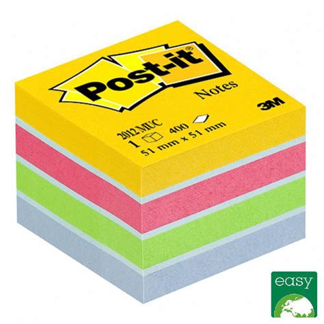 Post It Mini Cubo Notas Aderentes X Mm Cores Sortidas Folhas