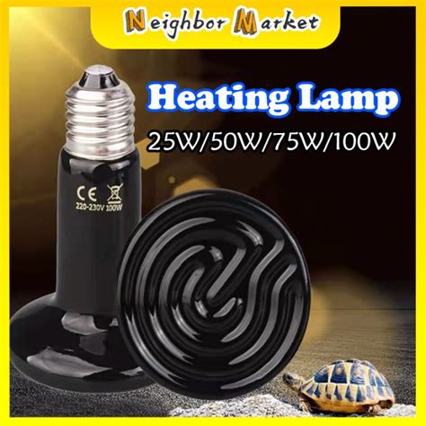 W W Pet Heating Lamp Black Infrared Ceramic Emitter Heat Light