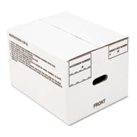 NSN1178249 8115001178249 Fiberboard Storage Box White - 12 x 14.75 x 9. ...