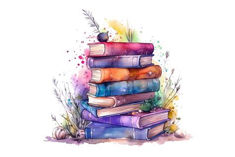 Watercolor Fantasy Books Clipart Graphic By Sayedhasansaif Creative