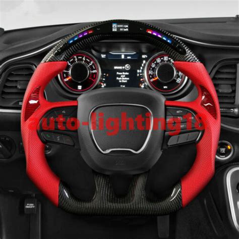 LED Carbon Fiber Steering Wheel For Challenger Hellcat Charger Srt 2015