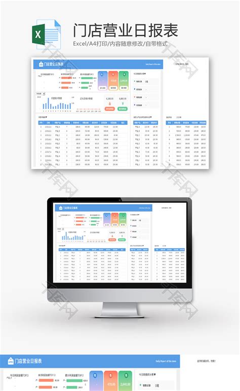 门店营业日报表Excel模板 千库网 excelID185530