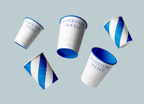 Floating Paper Coffee Cups Mockup Free Psd Templates