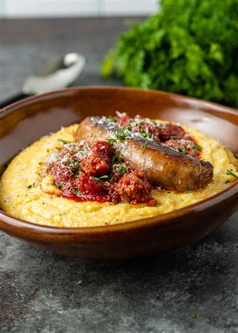 Italian Sausage Polenta Recipe Video Kevin Is Cooking