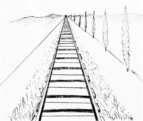 How To Draw Railroad Tracks In Perspective At How To Draw