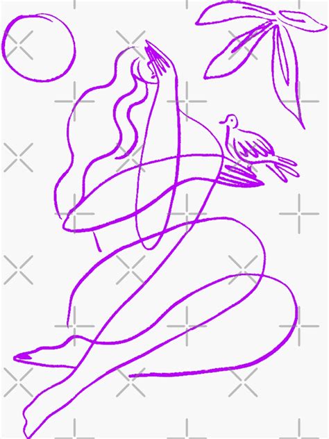 One Line Drawing Sketches Art Sticker For Sale By Khanchoice Redbubble