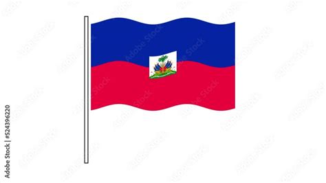 Haiti Flag Seamless Loop Animation Chroma Key Alpha Channel Luma